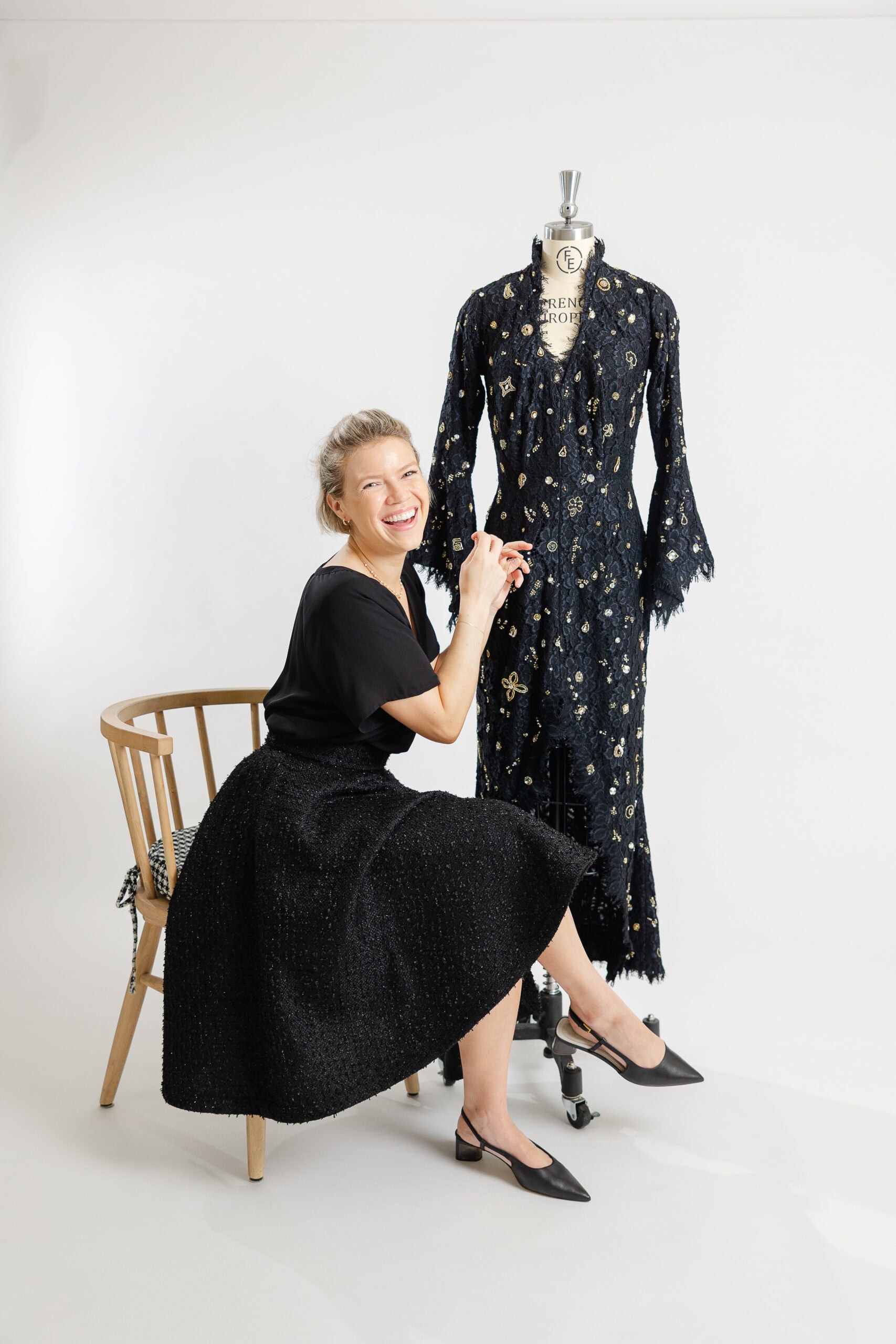 A Gown Worthy of a Fairytale Villain: Kelsey Beard’s Custom Black Couture Wedding Gowns 2 Kelsey Beard's black wedding couture dress