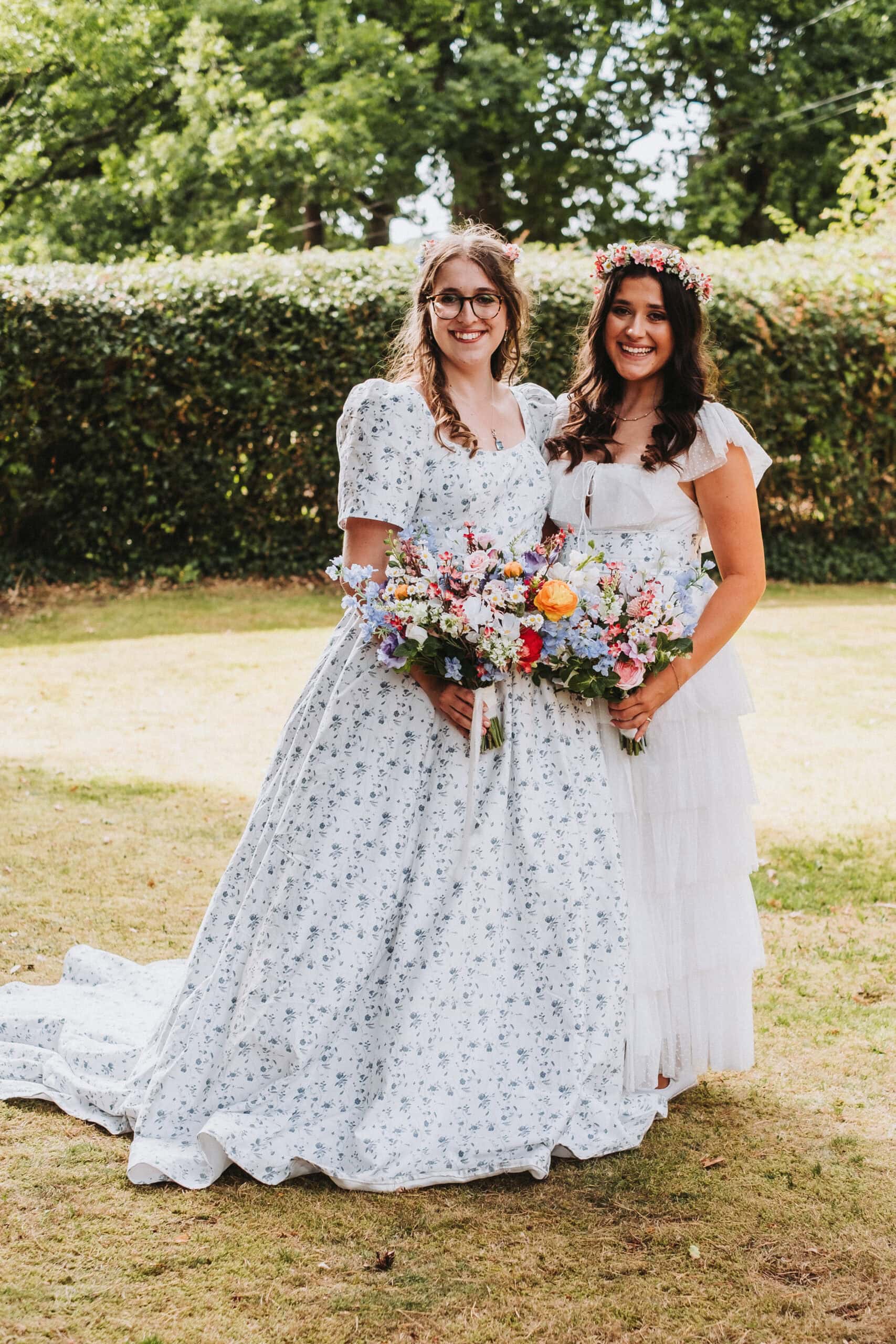 From Bedsheets to “The One”: A UK Bride’s DIY Sarah Kolis Couture Gown 28 Betty Sister Peggy 1 scaled