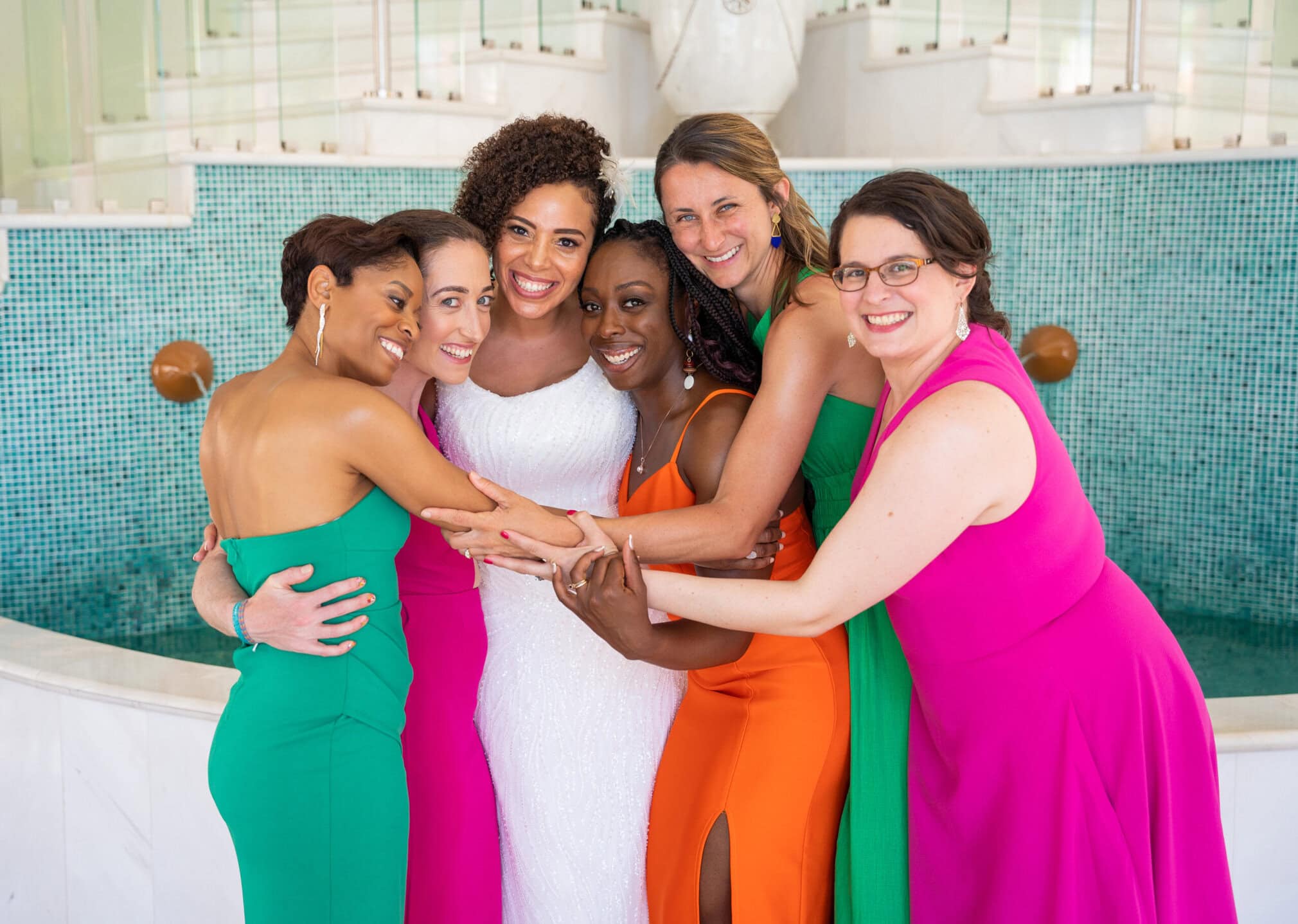 bride shina with bridesmaids
