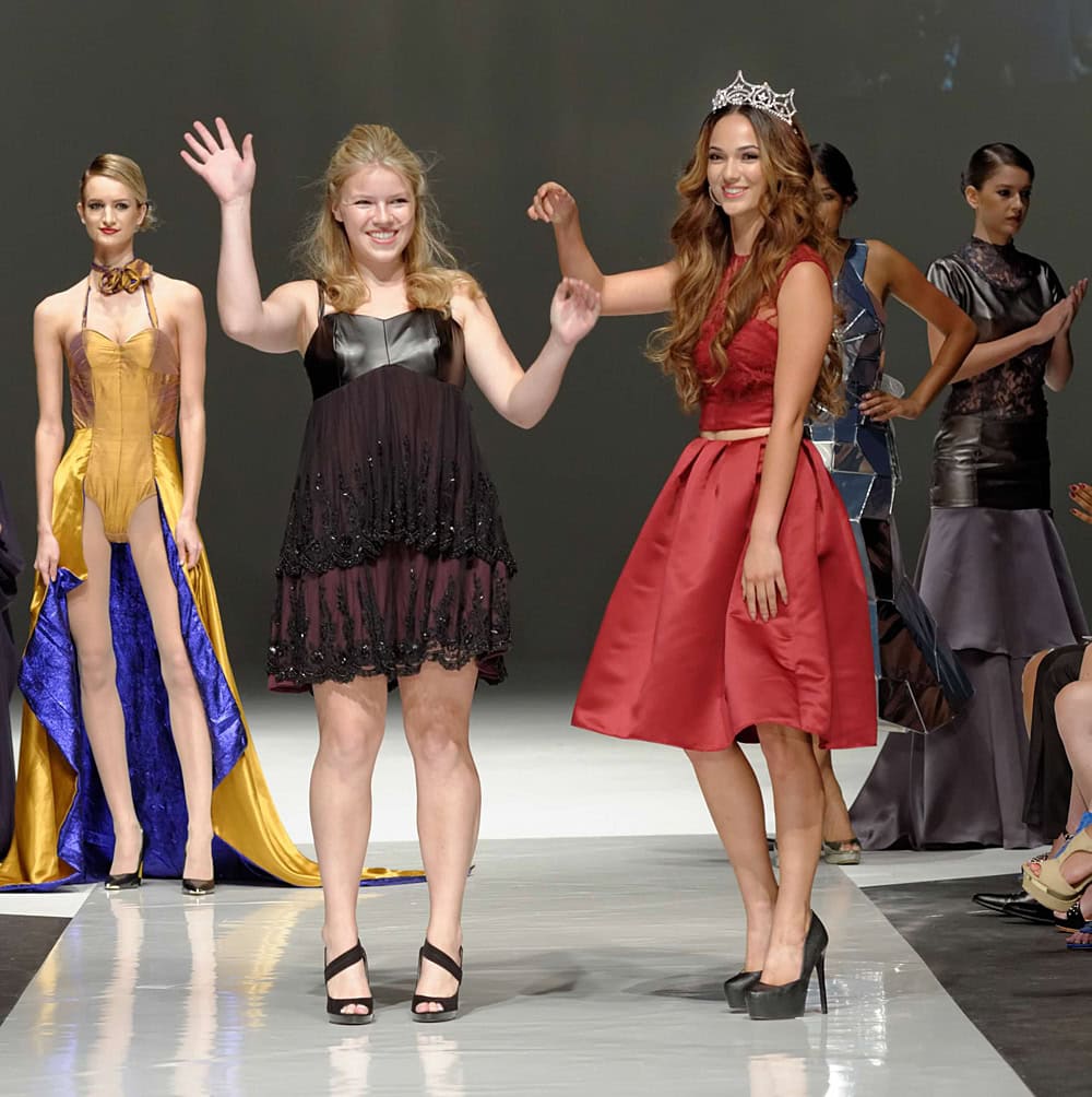 Winning the Emerging Designer Award at Fashion Week Las Vegas ;custom gown design and alterations; Sarah kolis; michigan wedding seamstress