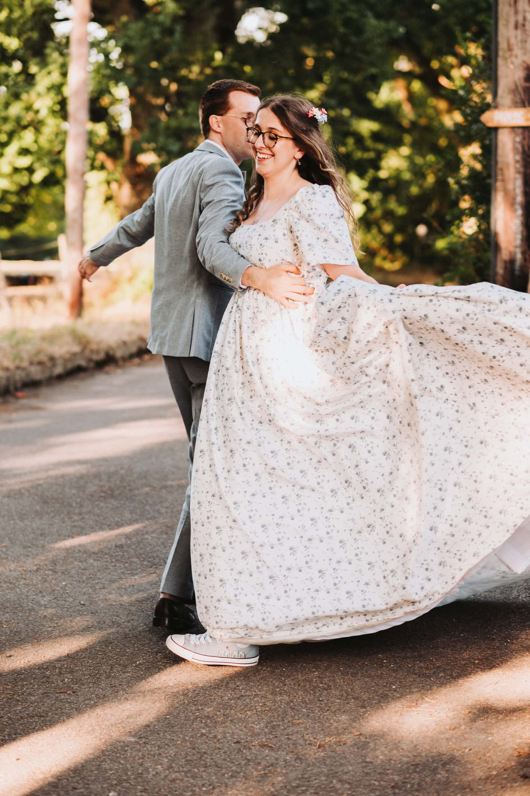 From Bedsheets to “The One”: A UK Bride’s DIY Sarah Kolis Couture Gown 12 practicing 1st dance 2 1 scaled