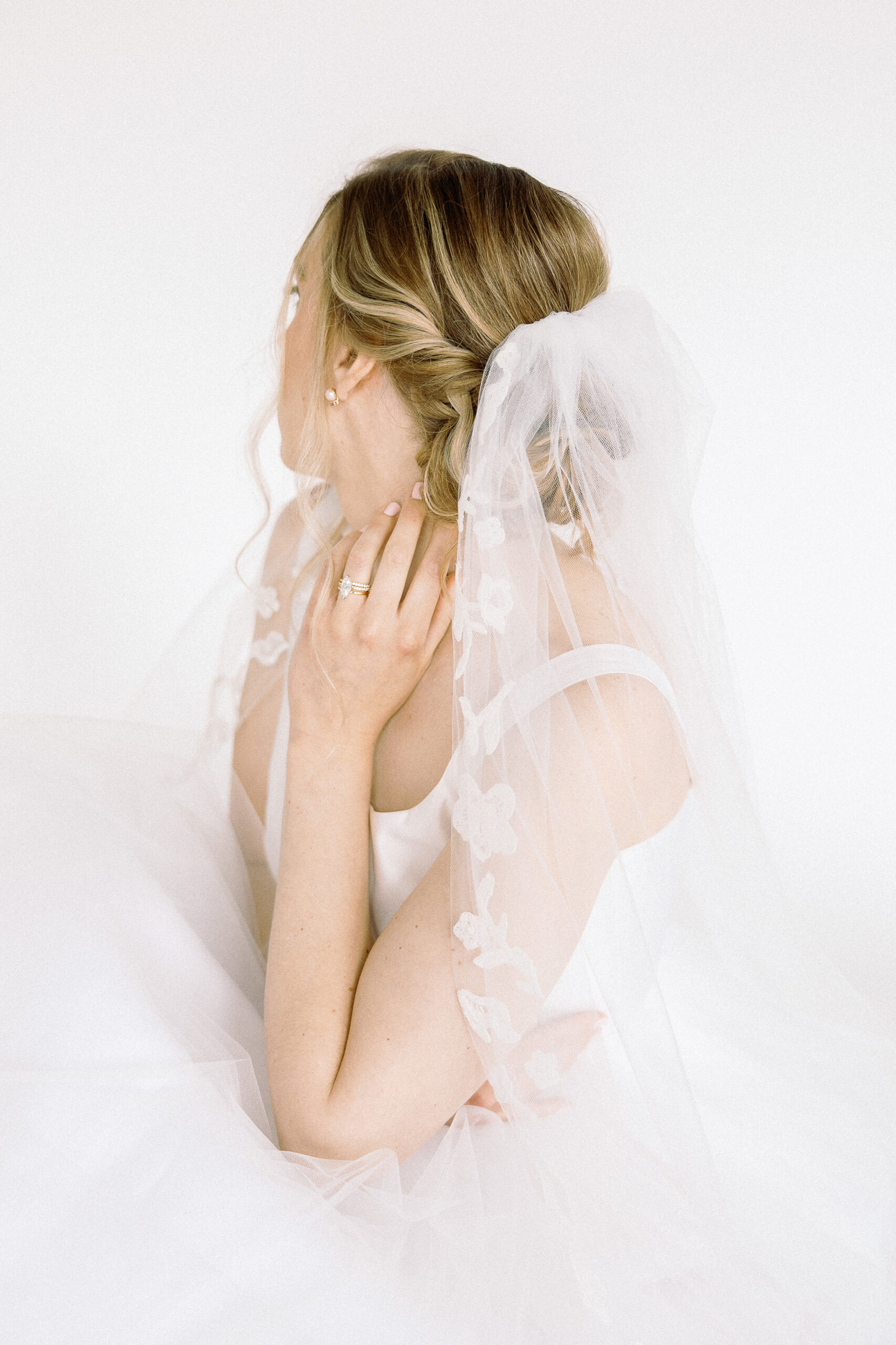sarah kolis couture gown bride ashley in custom cathedral veil